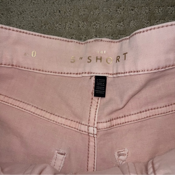 White House Black Market WHBM High Rise Tinted Rolled Hem 5inch Shorts Pink 0 - Picture 5 of 7